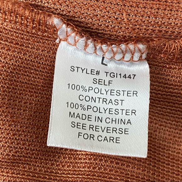 Fashion Nova The Next Movement Pullover Color-block Rust Combo Teddy Sweater L - Picture 12 of 13